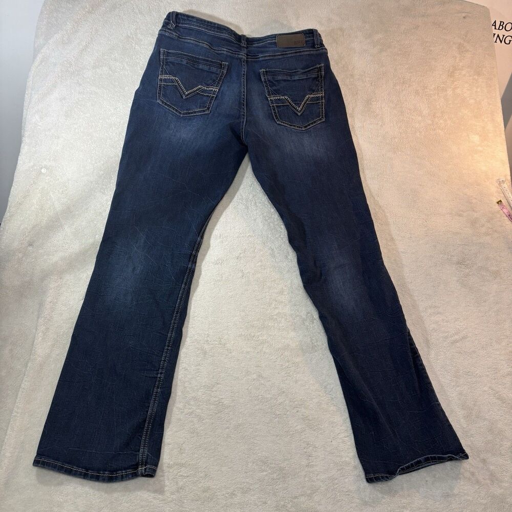 BKE Tyler Jeans Men 34 X 31 Buckle Straight Medium Wash Whisker Western Cowboy
